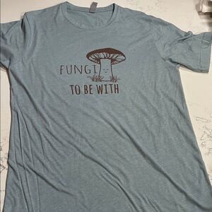 Boutique Light Blue Graphic Tee - 'Fungi To Be With'